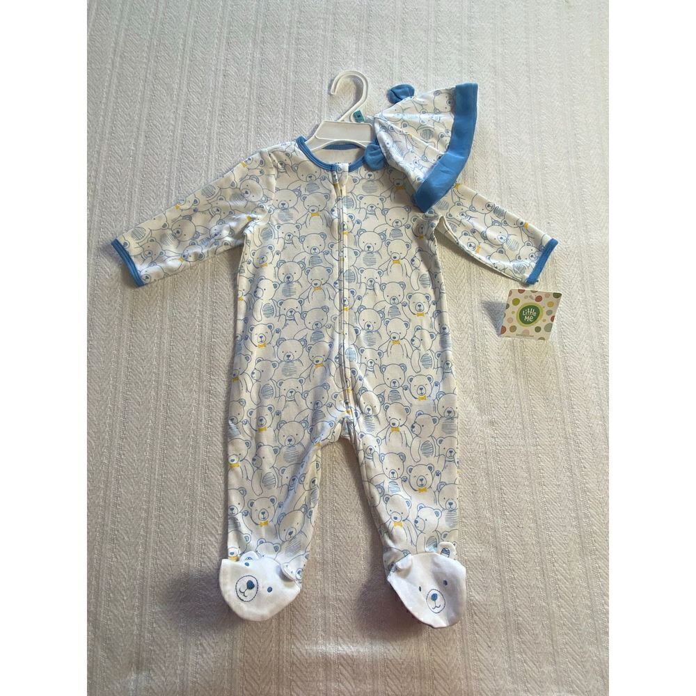 LITTLE ME BOYS 6M Onsie with matching hat